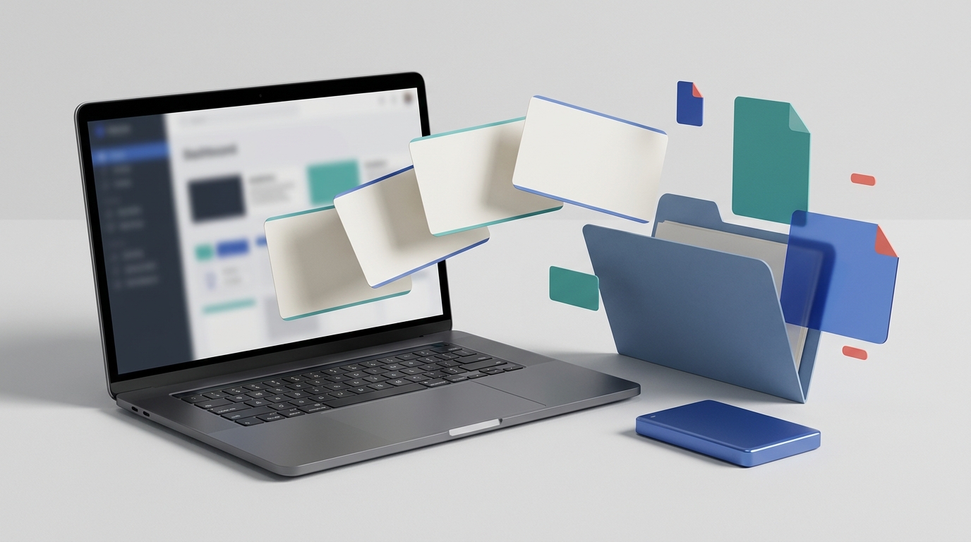 Abstract cover image showing Twitter bookmarks being exported into organized files.